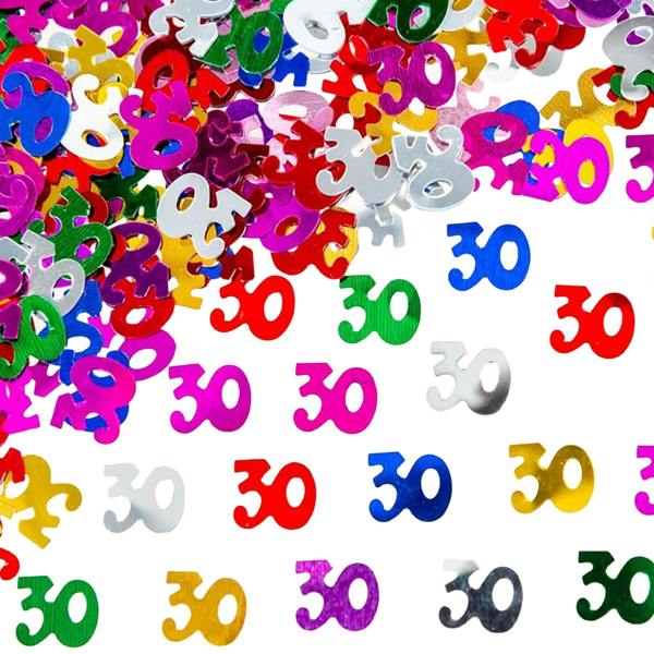 30th Birthday Multicolour Metallic Foil Confetti Pack, Table Decoration for Parties image 8