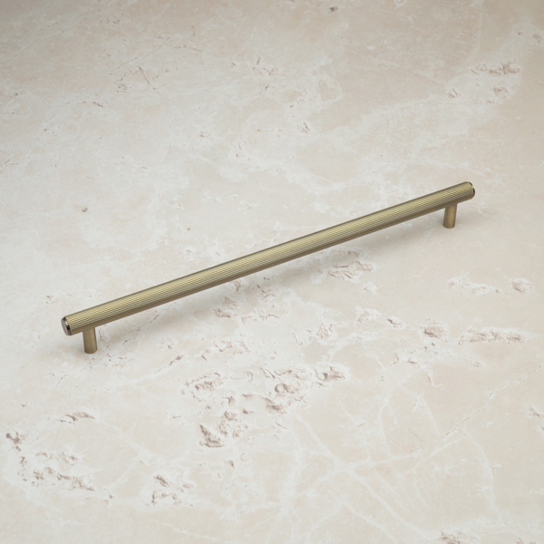 Handle & Home Antique Brass Reeded Handles and Coordinating Knobs