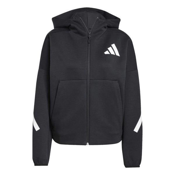 Adidas Womens/Ladies Z.N.E. Relaxed Fit Full Zip Hoodie - Black - 