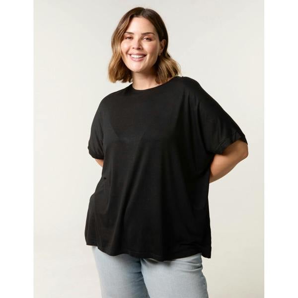 Blue Vanilla Curve Floral Crochet Back Top