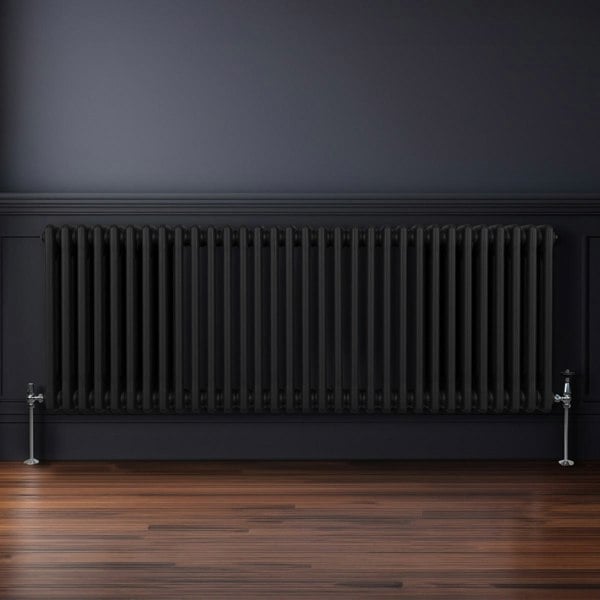 Monstershop Traditional 3 Column Radiator - 600 x 1462mm - Black