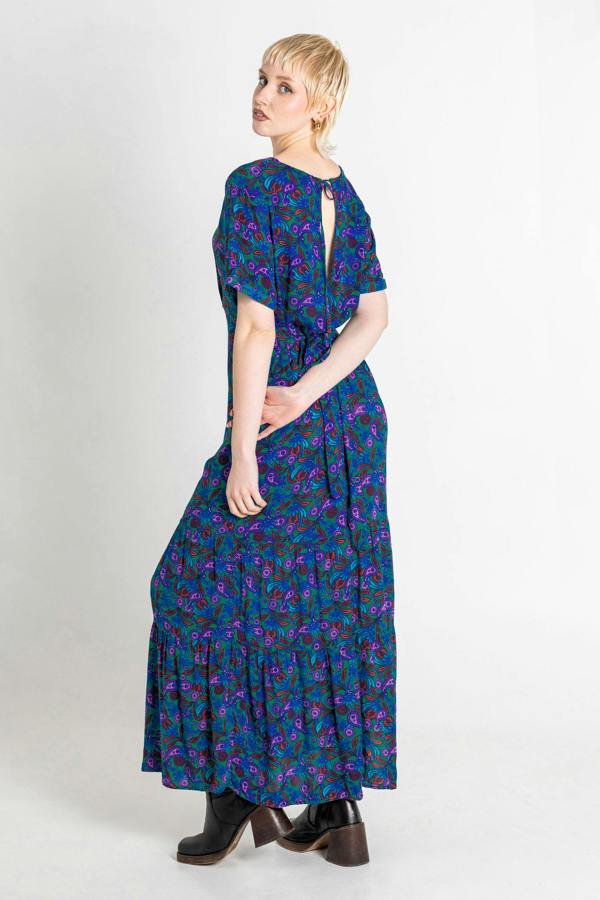 ENORSIA Paisley Tiered Maxi Dress