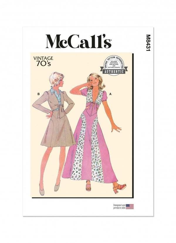 McCalls 8431 Paper Sewing Pattern – Women's Vintage Top & Skirt, Easy
