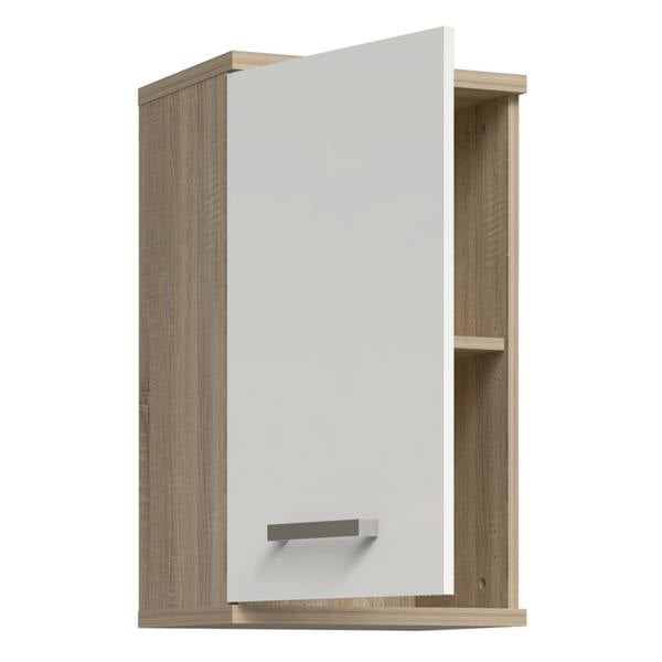 Furniture To Go Veris Small Hanging Cupboard with 1 Door in Sonoma Oak and White High Gloss