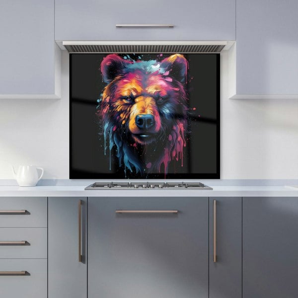 Warren Reed - Designer Splashart Bear Face Kitchen Splashback