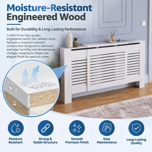 HOMEWEDO  Adjustable Radiator Cover, MDF Decorative Radiator Cover