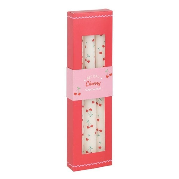 Serano Set of 3 Heart Cherry Taper Candles