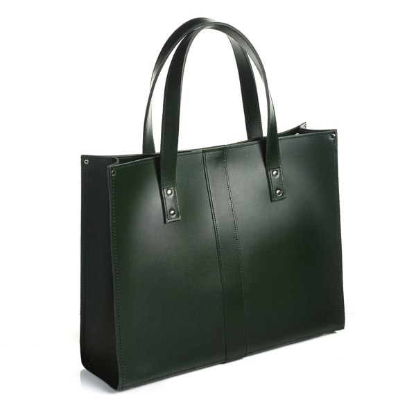 Zatchels Handmade Leather Shopper - Ivy Green