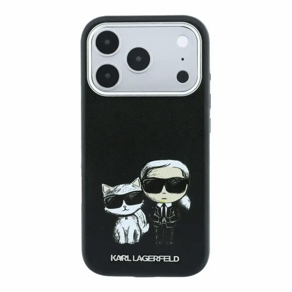 Karl Lagerfeld Smooth Karl & Choupette Bodies Sketch Case with MagSafe for iPhone 17/18 Pro Max 6.9" Black - KLHMP18X6PWKCIDK