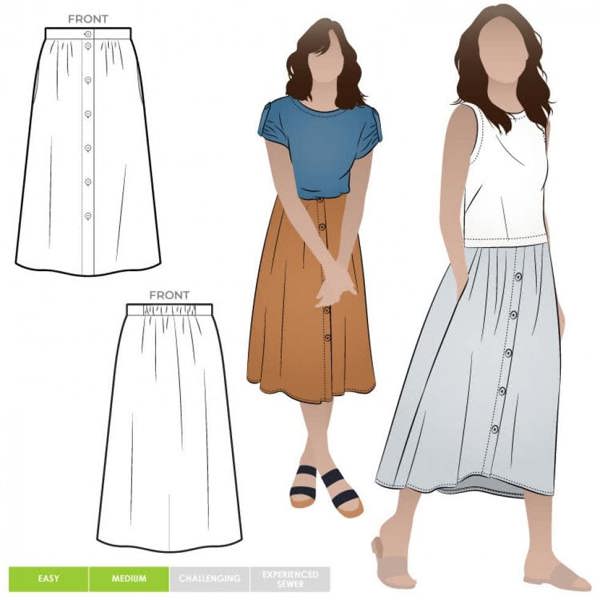 Style Arc Sewing Pattern Bonnie Skirt - Skirts for Women - Intermediate
