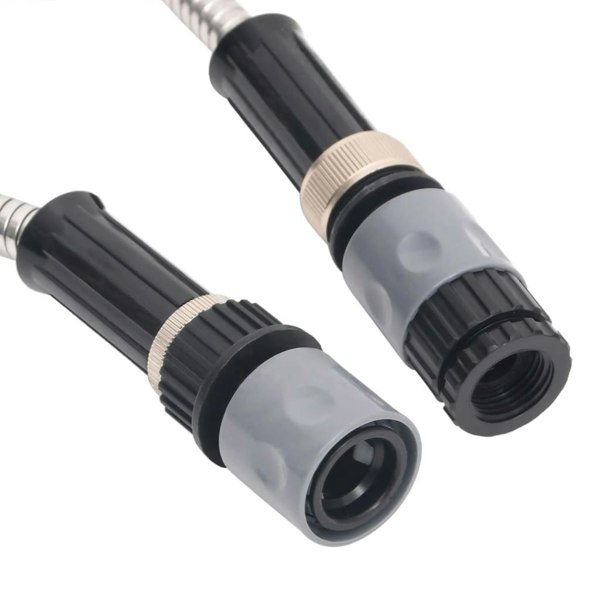 Berkfield Garden Hose with Spray Nozzle Silver 0.6" 15 m Stainless Steel