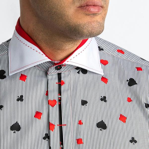CARD SYMBOLS PRINT SHIRT – Premium Men's Patterned Shirt by Claudio Lugli | Bold Design, Tailored Fit, Best Printed Shirts