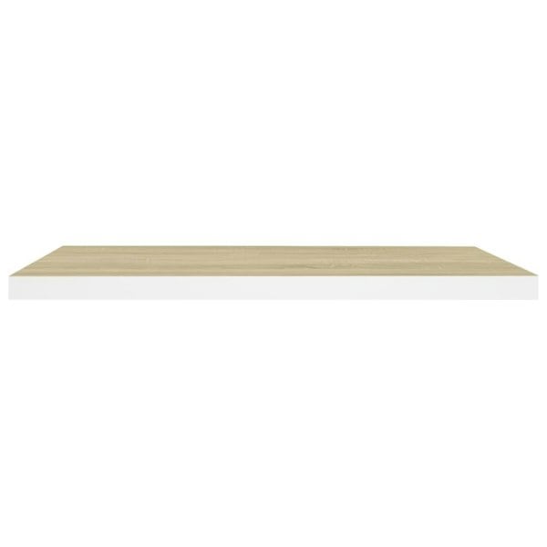 Berkfield Floating Wall Shelf Oak and White 80x23.5x3.8 cm MDF