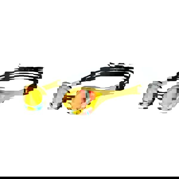 Arena Cobra Ultra Swipe Mirror swim goggles with orange lenses