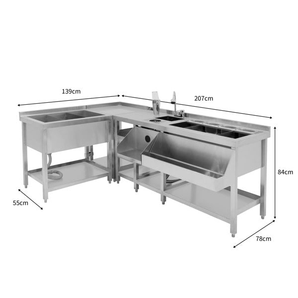 Kukoo Deluxe Modular Cocktail Bar Station with Ice Well