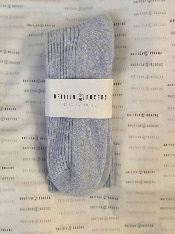 British Boxers Women's Cashmere Bed Socks – Baby Blue