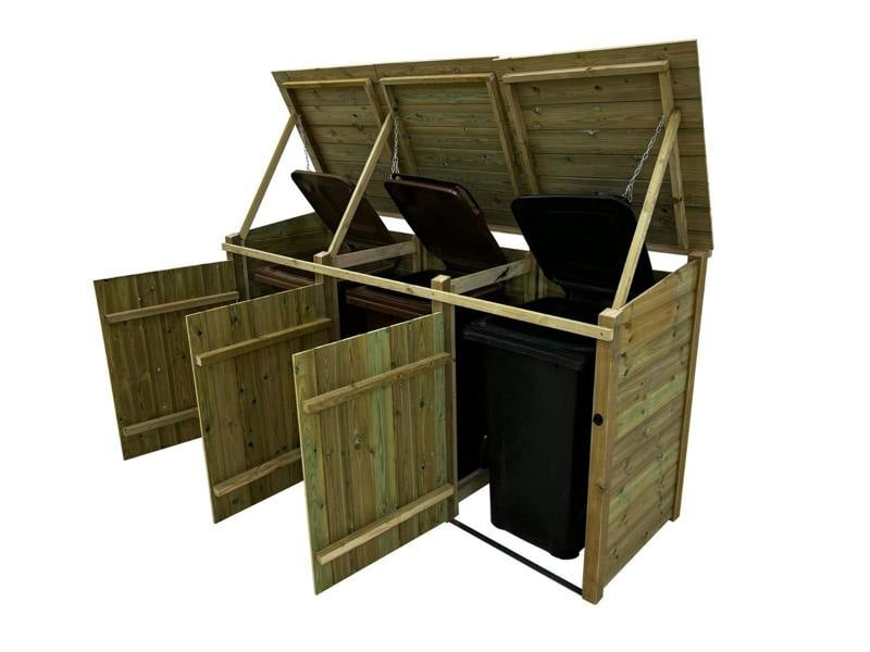 Arbor Garden Solutions Premium Tongue and Groove Wooden Wheelie Bin Store
