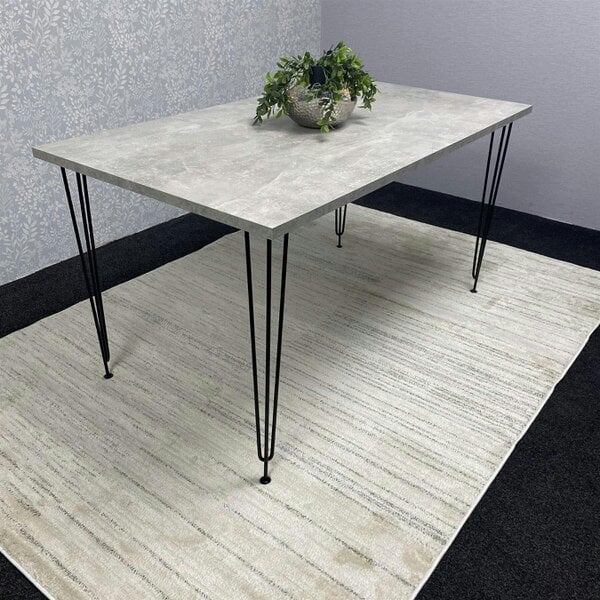 Kosy Koala Modern Grey Rectangular Dining Table with Hairpin Legs Compact Kitchen Table