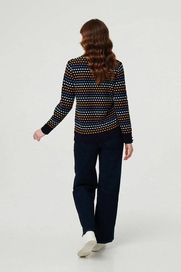 Purple | Geo Print Long Sleeve Slim Jumper
