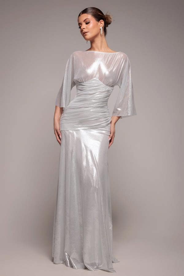 Gravity Defying Naked Maxi Dress - Silver DR5051