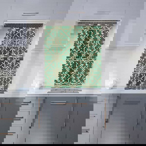 Warren Reed - Designer Green Lattice Design Kitchen Splashback