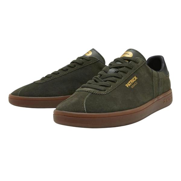 Patrick Mens Monaco Suede Cupsole Trainers - Olive/Black - 