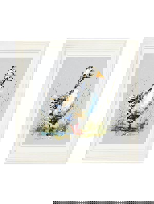 Exceptional Art White Goose Cosy Sketch - Cream Hurstwood square frame