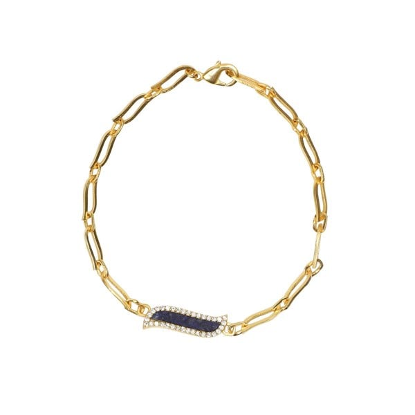 Wave Symphony Link Bracelet Blue Lapis Lazuli - Lila Rasa