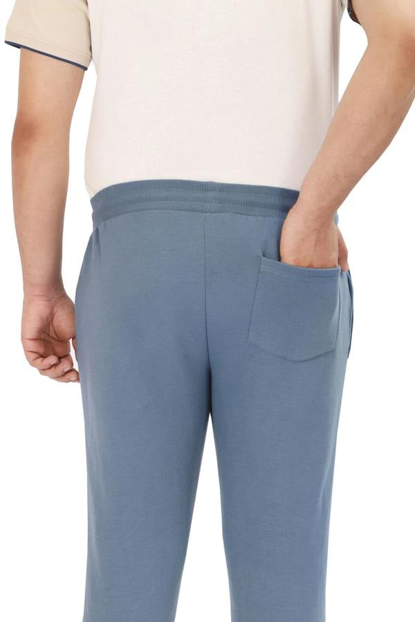 Smart Living Slim Leg Jogging Bottoms with Cuffed Hem and Pockets - Denim