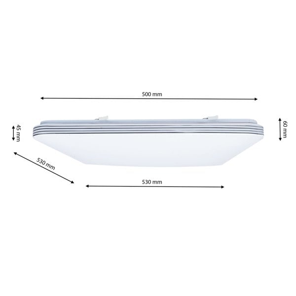 Milagro Palermo 53CM Modern White LED Ceiling Lamp 72W(300W) Included Remote With Adjustable Brightness And Colour Temperature
