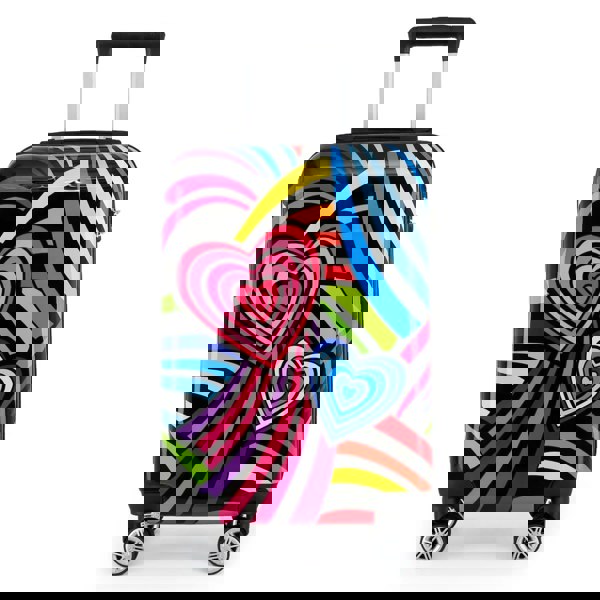 Infinity Luggage Hard Shell Suitcase Flower Heart Printed Luggage Travel Bag