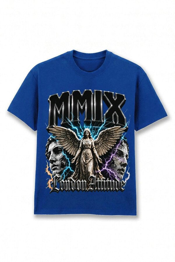 London Attitude Oversized Heavyweight Angel Graphic T-Shirt