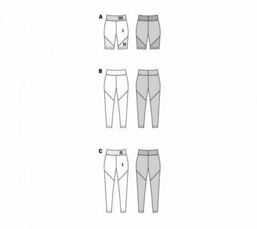 Burda Sewing Pattern 5850 Leggings, Shorts and Sportswear For Women, 8-22 (34-48) - Easy