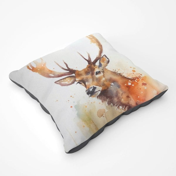 Warren Reed Majestic Stag Watercolour Floor Cushion