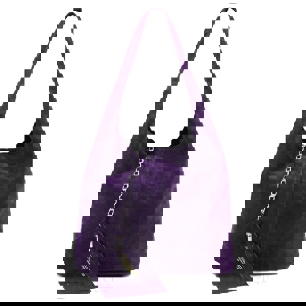 Kitise Slouch Genuine Italian Suede Large Tote Bag With Detachable Purse