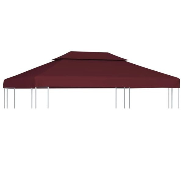 Berkfield 2-Tier Gazebo Top Cover 310 g/ma_ 4x3 m Bordeaux