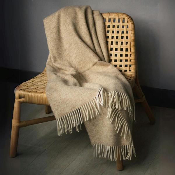 British Lambswool Blanket neutral beige