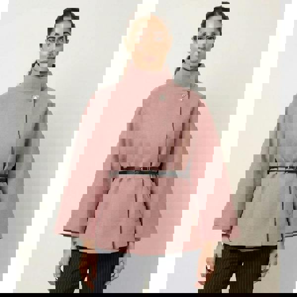 Blue Vanilla Belted Cape Coat