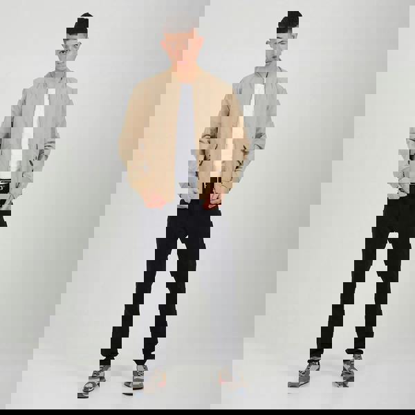 Brave Soul Stone Lightweight Bomber Jacket - Stone Image 3