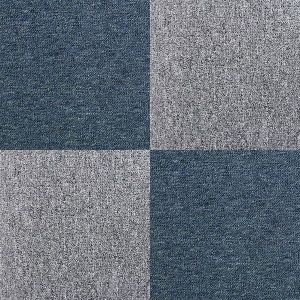 40 x Carpet Tiles 10m2 - Storm Blue & Platinum Grey