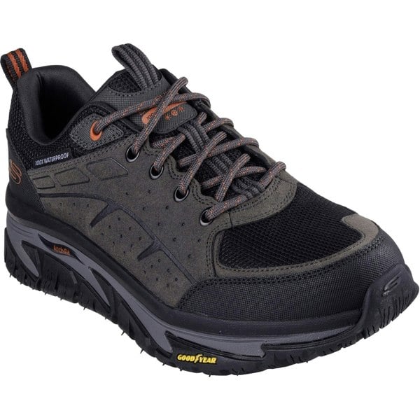 Skechers Arch Fit Road Walker Vernal Suede Men's Charcoal/Black Hiking Boots
