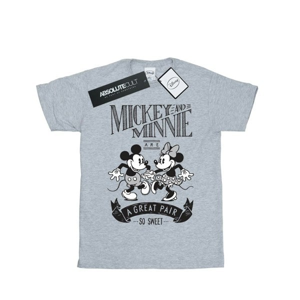 Disney Mens Mickey And Minnie Mouse Great Pair T-Shirt - Sports Grey