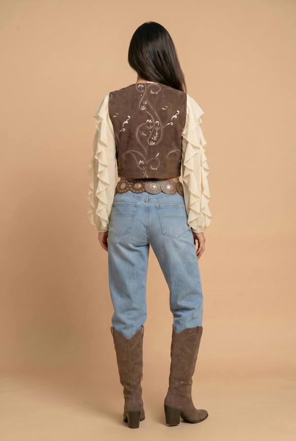 Urban Bliss Embroiderd Faux Suede Waistcoat