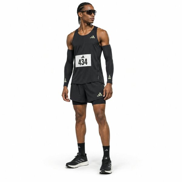 Adidas Adizero Essentials Mens Running Singlet Vest Black IM8586
