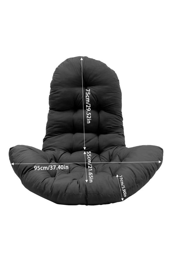 Living and Home Outdoor T-Shaped Egg Chair Cushion Hanging Swing Chair Pad,Black