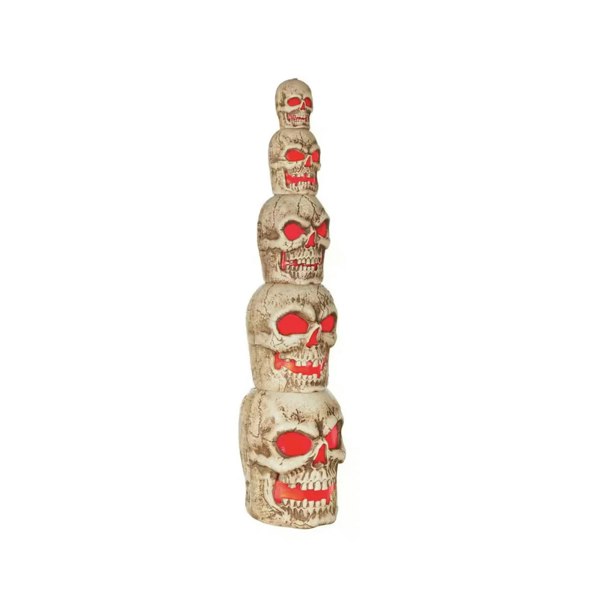Samuel Alexander Home Accents Holiday 8ft Giant-Sized Halloween Skull Stack with Red LEDs