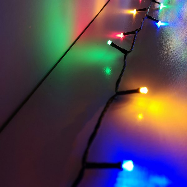 Samuel Alexander 200 LED 16m Indoor Outdoor Christmas Multi Function Mains Operated String Lights with Timer in Multicoloured