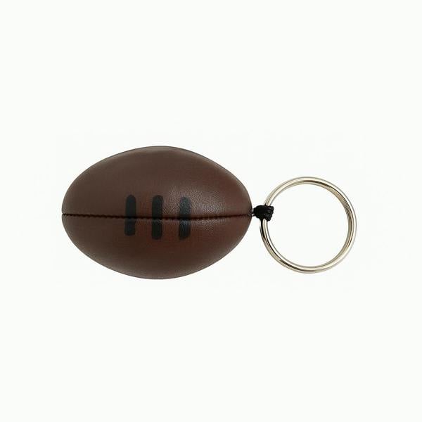 SPORTGIFTZ Rugby Ball Keychain Mini Sports Key Ring Accessory Brown Laces