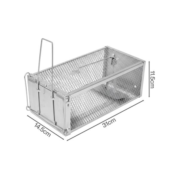 TOQUE Humane Mouse Traps Live Catch Rodent Trap Auto Lock For outdoor Silver 2pc