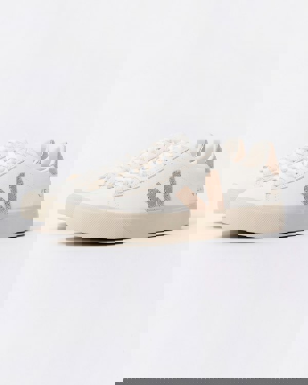 Veja Campo Leather Womens Trainers - White/Platine